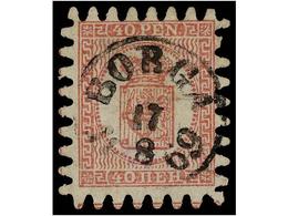 ° FINLANDIA. Mi.9Cx. 1866. 40 P. Rose. One Short Perforation. VERY FINE. Michel.120€. - Autres & Non Classés