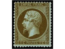 * FRANCIA. Yv.19e. 1865. 1 Cto. ´mordore´. Color Muy Fresco. Yvert.425€. - Other & Unclassified