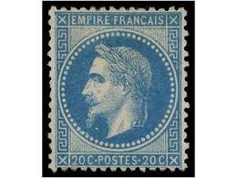 * FRANCIA. Yv.29B. 1868. 20 Cts. Azul Tipo II. Bonito Ejemplar. Yvert.250€. - Autres & Non Classés