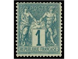 * FRANCIA. Yv.61. 1876-78. 1 Cto. Green, Fresh Colour. Yvert.200€. - Autres & Non Classés