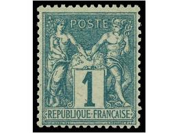 * FRANCIA. Yv.61. 1876-78. 1 Cto. Green. Nice Copy. Yvert.200. - Autres & Non Classés