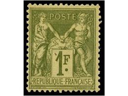 * FRANCIA. Yv.82. 1876-78. 1 Fr. Olive. Well Centered. Fresh Colour. Yvert.225. - Autres & Non Classés