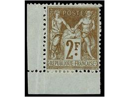 * FRANCIA. Yv.105. 1898. 2 Frs. Bistre. Corner Copy. Very Fresh. Cat. 190€. - Autres & Non Classés