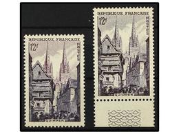 ** FRANCIA. Yv.979a. 1954. 12 Fr. FALTA EL COLOR ROSA. Yvert.160€. - Autres & Non Classés