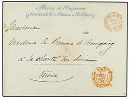 FRANCIA. 1861. Envelope To NIEVRE With BUREAU DE PALAIS DE ST. CLOUD In Red And MAISON DE L´EMPEREUR In Blue. NICE And R - Autres & Non Classés