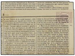 FRANCIA. Yv.P-1. 1869. PERIODICOS.  HOJA DE PERIODICO Franqueado Con Sello De 2 Cts. Lila. - Autres & Non Classés