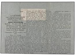 FRANCIA. Yv.P- 1 (3). 1870. PERIODICOS. HOJA DE PERIODICO Franqueada Con Una Tira De Tres Del 2 Cts. Lila. - Autres & Non Classés