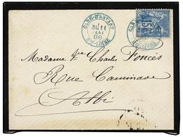 FRANCIA. 1888. ARVANT A ALBI. 15 Cts. Azul, Mat. Fechador GARE D´ARVANT/ HTE. LOIRE En AZUL. MAGNÍFICA. - Autres & Non Classés