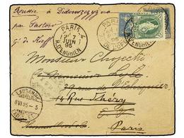 FRANCIA. 1895. PARIS A LAUSANNE (Suiza). 15 Cts. Azul (2), Redirigida A Rusia Con Sello Suizo De 25 Cts. Verde (no Matas - Autres & Non Classés