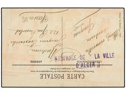 FRANCIA. 1909. ALGER A MARSELLA. Tarjeta Postal, Marca NAUFRAGE DE ´LA VILLE D´ALGER´. - Autres & Non Classés