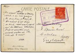 FRANCIA. 1931. ATENAS A INGLATERRA. Circulada Con Sello Francés De 90 Cts. Rojo, Mat. Rectangular CIA. DES MESSAGERIES M - Autres & Non Classés