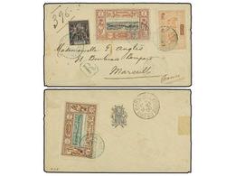 COSTA DE LOS SOMALIES. 1900. OBOCK A MARSEILLE. 2 Cts., 10 Cts. (2) Y 20 Cts. En Anverso Y Reverso. Al Dorso Llegada. - Other & Unclassified