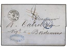 GUAYANA FRANCESA. 1873 (2-Dic.). CAYENNE A BORDEAUX. Circulada Via Martinique Y Fechador De ST. PIERRE. Tasada A La Lleg - Otros & Sin Clasificación