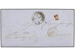 INDIA. 1860 (29-Febrero). PONDICHERY A BORDEAUX. Fechador BUREAU DE PONDICHERY Y P.D. Pagada En Metalico. MUY BONITA. - Altri & Non Classificati