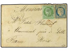 INDOCHINA FRANCESA. 1873 (July 21). ´Correspondence Militaire´ Cover To LILLE, France Franked By General Issues 1872 5 C - Other & Unclassified