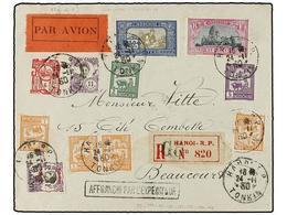 INDOCHINA FRANCESA. 1930. HANOI To FRANCE. FIRST FLIGHT Made By Goulette-Lalouette Pilots, Nice Franking Arrival On Back - Altri & Non Classificati