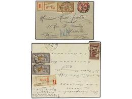 MARRUECOS FRANCES. 1921-27. Conjunto De 5 Cartas Certificadas, Diversos Franqueos. - Otros & Sin Clasificación