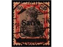 ° SARRE. Yv.16. 1920. 80 Pf. Red And Black. Fine In Used. Yvert.320€. - Autres & Non Classés