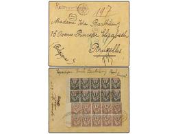 SENEGAL. 1909. DAKAR A BÉLGICA. 1 Cto. Negro (10) (un Sello Defecto) Y 4 Cts. Castaño (10). Carta Certificada, Al Dorso - Otros & Sin Clasificación