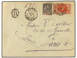 SENEGAL. 1911. BAKEL A FRANCIA. Entero Postal De 10 Cts. Rojo Con Franqueo Adicional De 25 Cts. Negro. Carta Certificada - Other & Unclassified