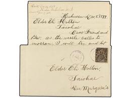 TAHITI. 1899. Cover With Contens, Datalined HIKUERU Small Island (only 5,11 Km2) Located 700 Km. East Of Tahiti Send Wit - Andere & Zonder Classificatie