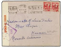 TUNEZ. 1944. TUNIS To NOUVELLE CALEDONIE. Censored Cover, Rare Destination, Arrival On Reverse. - Other & Unclassified