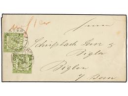 ALEMANIA ANTIGUOS ESTADOS: BADEN. Mi.23 (2). 1871. BRUCHSAL To BIGLEN (Switzerland).1 Kr. Green (2). PRINTED MATTER Rate - Otros & Sin Clasificación