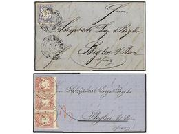 ALEMANIA ANTIGUOS ESTADOS: BAVIERA. 1870. 2 Covers To RIGLEN (Switzerland) With 7 Kr. Blue And 3 Kr. Rose (3) Franking. - Otros & Sin Clasificación