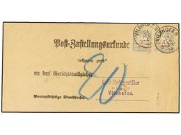 ALEMANIA ANTIGUOS ESTADOS: BAVIERA. 1894. Envelope Without Stamps To VILSHOFEN, Taxed On Arrival With 10 Pf. Grey (2) St - Altri & Non Classificati