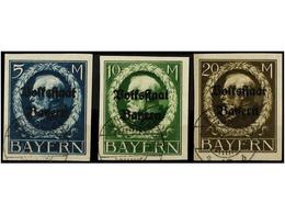 ° ALEMANIA ANTIGUOS ESTADOS: BAVIERA. Mi.131IIB/133IIB. 1914. 5, 10 And 20 Mk. Imperforate. Cat. 270€. - Otros & Sin Clasificación