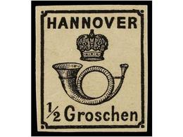 (*) ALEMANIA ANTIGUOS ESTADOS: HANNOVER. Mi.17. 1830. 1/2 Gr. Black, Without Gum. Michel.200€. - Otros & Sin Clasificación