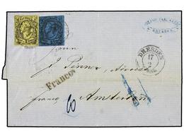 ALEMANIA ANTIGUOS ESTADOS: SAJONIA. Sc.11, 12. 1858 (Feb. 17). Cover From DRESDEN To AMSTERDAM Franked By 1855-60 2ngr. - Andere & Zonder Classificatie