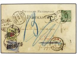 ALEMANIA. 1890. MISDROV To LUZERN (Switzerland). Postcard Franked By German 5 Pf. Green. Taxed On Arrival With Swiss 3 R - Otros & Sin Clasificación