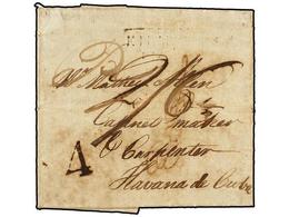 GRAN BRETAÑA. 1818. KILMARNOCK (Scotland) To HAVANA (Cuba). Complete Cover, Rare Destination At This Time. - Autres & Non Classés