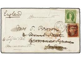 AUSTRALIA. 1868. BRISBANE To LONDON. 6 P. Green Redirected To BOURNEMOUTH With British 1 D. Red Stamp. Cover Minor Fault - Other & Unclassified