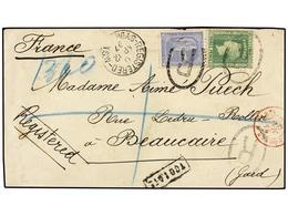 AUSTRALIA. 1897. SYDNEY (New York Walles). 2 1/2 D. Blue And 3 D. Green. Registered Cover. TOO LATE Mark, Arrival On Bac - Andere & Zonder Classificatie