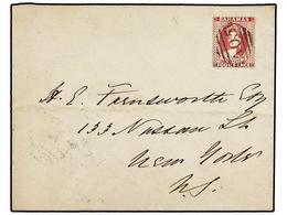 BAHAMAS. 1880. Cover To NEW YORK Bearing Perf 14 4 D. Dull Rose (SG 36) Cancelled ´A05´ Obliterator With BAHAMAS Cds On - Otros & Sin Clasificación