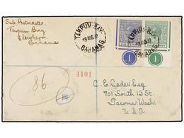 BAHAMAS. 1932. BAHAMAS To USA. 1/2 D. Green And 2 1/2 D. Blue With Plate Number ´1´ Arrival Cds On Reverse. - Other & Unclassified