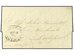 CANADA. 1813. Pre-stamp Envelope To LIVERPOOL Written From QUEBEC And Cancelled By Oval CROWN/SHIP LETTER QUEBEC In Blac - Andere & Zonder Classificatie