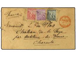CABO DE BUENA ESPERANZA. 1882. Cover To FRANCE Franked By 1882 1/2 D. Grey Black, 1 D. Rose And 6 D. Bright Violet All T - Autres & Non Classés