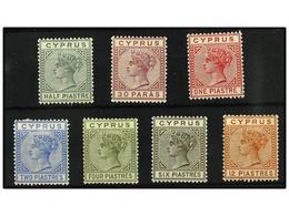 * CHIPRE. Sg.16/22. 1882-88. Complete Set, Fresh Colours. 2 Piastre Light Thin. Cat. 800£. - Other & Unclassified