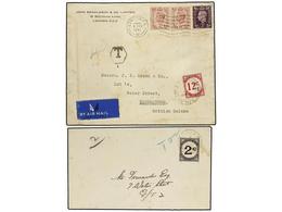 GUAYANA BRITANICA. 1941-45. Two Covers, One Unfranked And From Great Britain Taxed With British Guiana Postage Due Stamp - Otros & Sin Clasificación