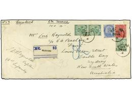 INDIA INGLESA. 1916 (May 28). Large Part Registered Cover From BUSHIRE To AUSTRALIA, Endorsed ´On Service/IEF ´D´ With S - Altri & Non Classificati