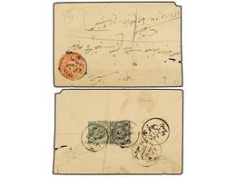 ESTADOS INDIOS: HAIDERABAD. Sg.14d, 15. (1900 CA.). 1 Anna Black And 2 Annas Green On The Back Of The Cover, Usual Light - Otros & Sin Clasificación