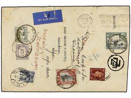 KENIA. 1938. LONDON To RONGAI (Kenya) 1 1/2 Brown, Taxed On Arrival With Kenya 5 Cts. Lilac And 20 Cent. Green Stamps, R - Autres & Non Classés