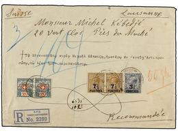 LEVANTE: CORREO INGLES. 1922. CONSTANTINOPLE To SWITZERLAND. 3 3/4 Pi. On 2 1/2 D. Blue And 7 1/2 Pi. On 5 P. Bister (2) - Autres & Non Classés