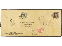 PALESTINA. 1932. ALEXANDRIA To JERUSALEM. 15 Mils Violet, Taxed On Arrival With Palestinian 10 Mils Grey Stamp. - Andere & Zonder Classificatie