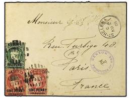 SANTA HELENA. 1901 (Aug 2). Cover To Paris From POW, Franked By ½d. Green And Two 1d. Red Tied By Barred Black Obliterat - Autres & Non Classés