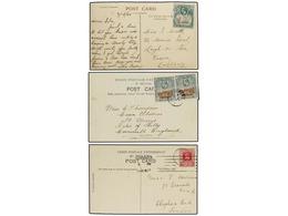SANTA HELENA. 1903-35. 3 Postcards To GREAT BRITAIN Diverse Frankings. - Other & Unclassified