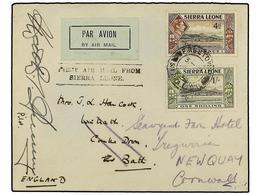 SIERRA LEONA. 1938. FREETOWN To ENGLAND. FIRST FLIGHT. Freetown To Bathurst (Gambia). Signed By The Pilot. RARE. (Mu. 1) - Other & Unclassified